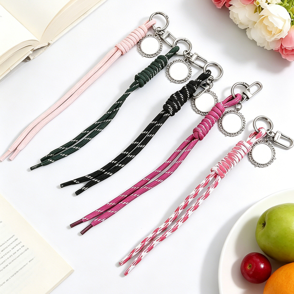 Sublimation Dopamine Lanyard PU Leather Nylon Phone Stripe Heat Transfer Vintage Pendant Keychain Wrist Strap 6 Styles Blanks