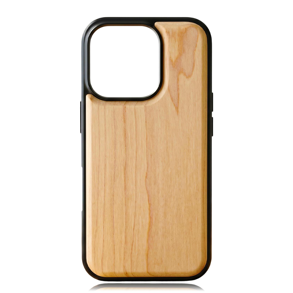 Custom Laser Engraving Natural Wooden TPU Phone Case For iPhone Series Wholesale Protective Wood Back Cover