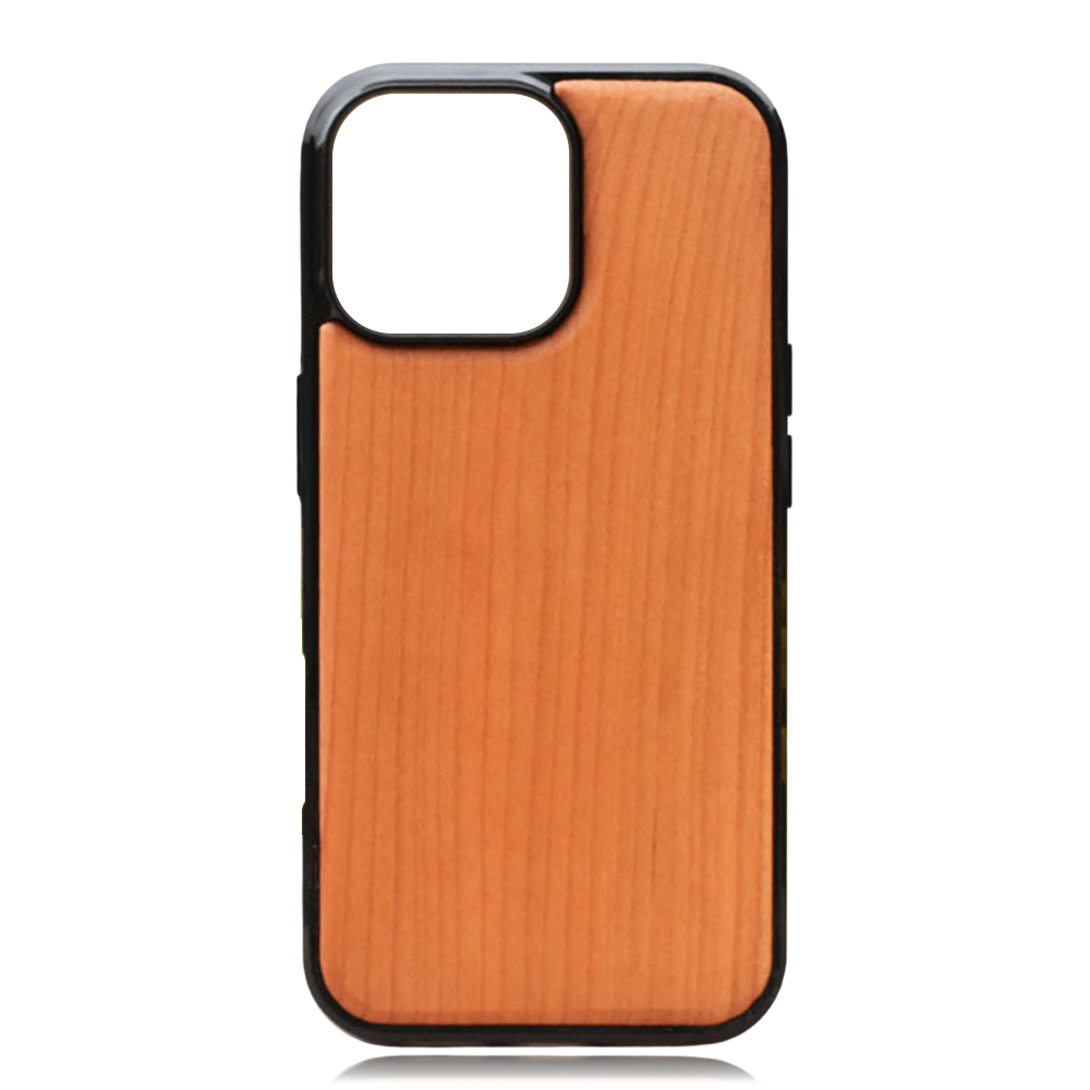 Custom Laser Engraving Natural Wooden TPU Phone Case For iPhone Series Wholesale Protective Wood Back Cover