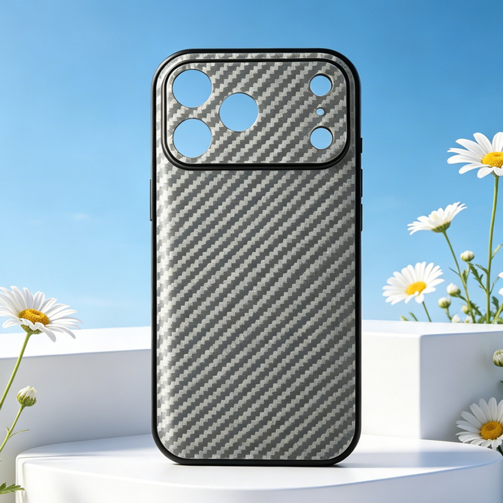 Laser Engraving PU Leather Phone Case For iPhone 17 16 15 14 Pro Max 6 Styles Carbon Fiber Dual Layer Shockproof Cover Shell
