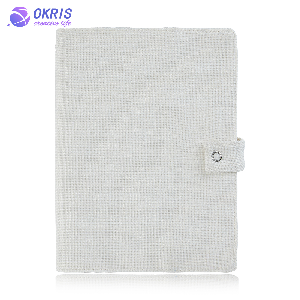 Sublimation Cotton Linen Book Cover Blank A5 DIY Personalized Heat Transfer Book Sleeve Protector With Buckle For Notebooks