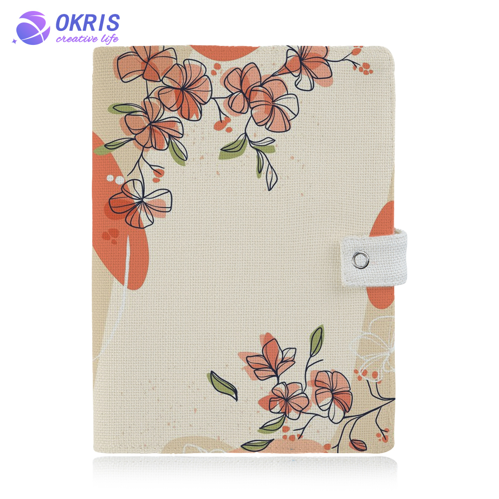 Sublimation Cotton Linen Book Cover Blank A5 DIY Personalized Heat Transfer Book Sleeve Protector With Buckle For Notebooks