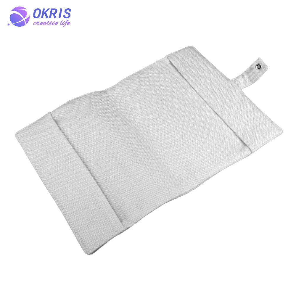 Sublimation Cotton Linen Book Cover Blank A5 DIY Personalized Heat Transfer Book Sleeve Protector With Buckle For Notebooks