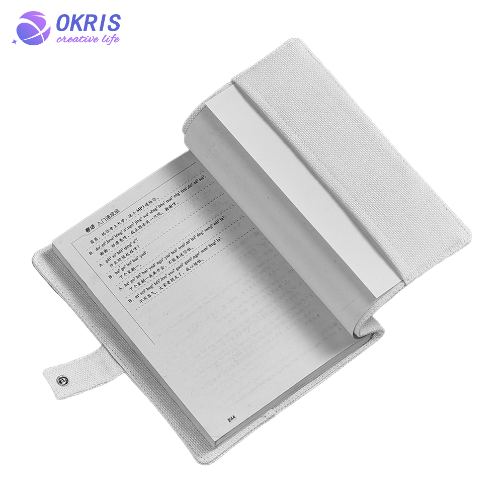 Sublimation Cotton Linen Book Cover Blank A5 DIY Personalized Heat Transfer Book Sleeve Protector With Buckle For Notebooks