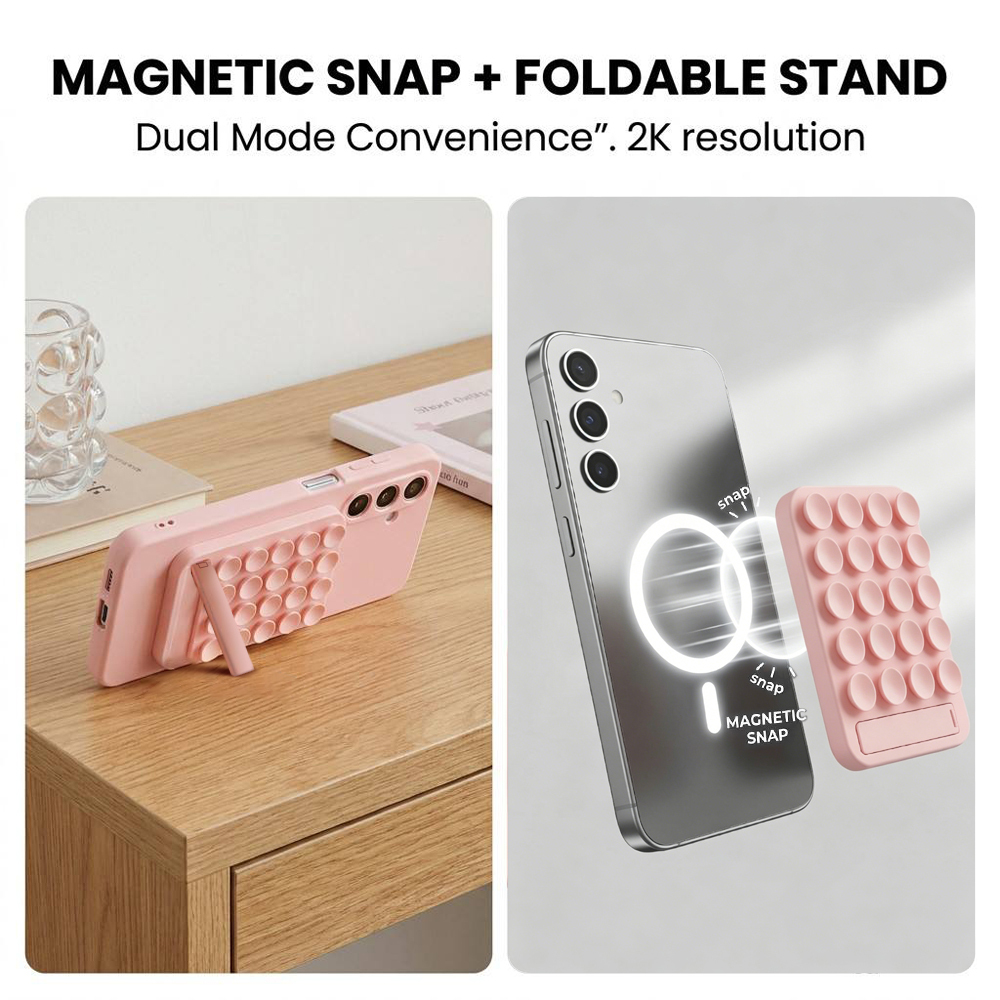 Silicone Suction Phone Holder 3 In 1 Vacuum Suction Cup Phone Stand Foldable Kickstand Wall Mount 10 Macaron Colors Universal