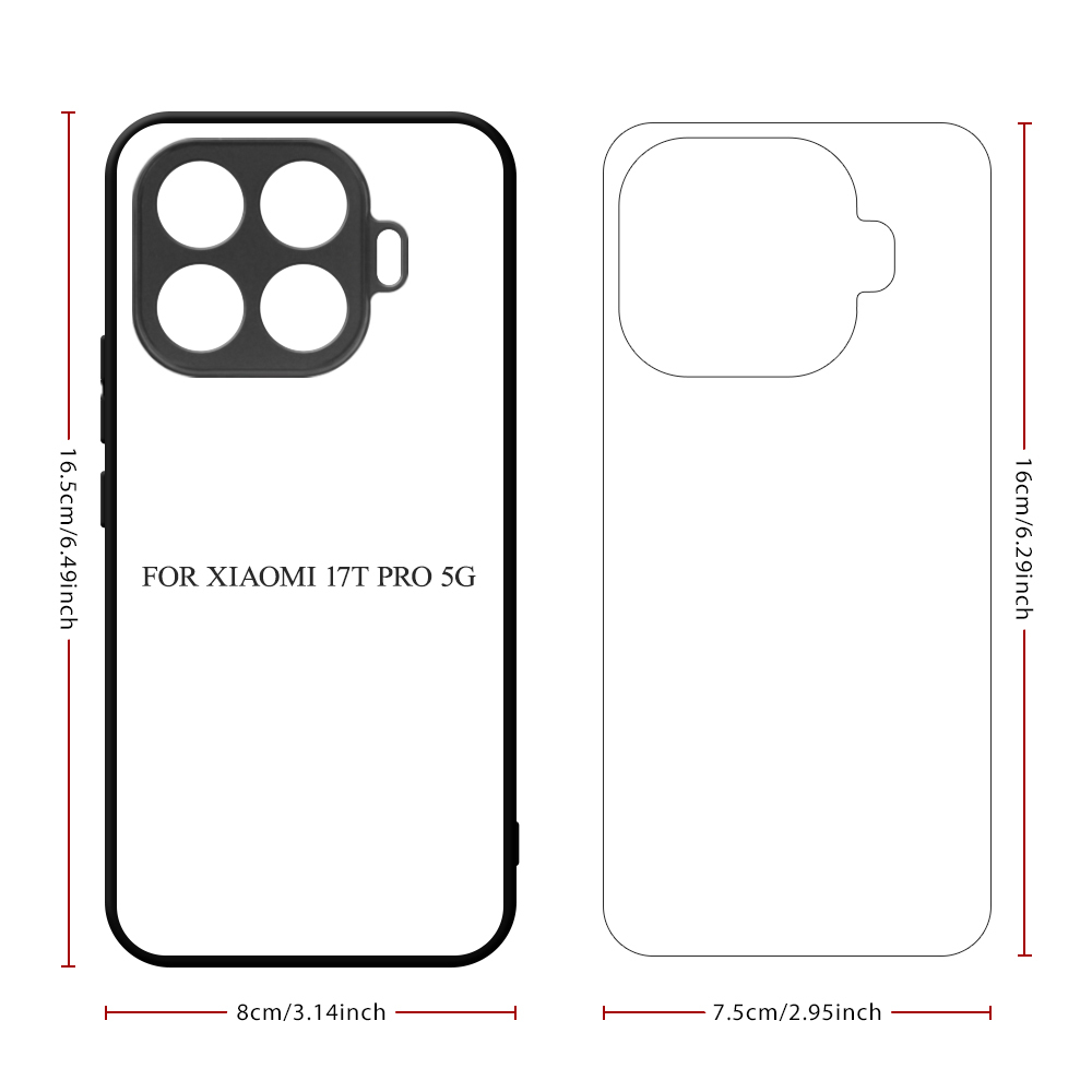 For Xiaomi 17 Max 5G Sublimation Phone Case Blanks - DIY Custom 2D TPU Phone Cover Protetcive Phone Shell for Xiaomi 17