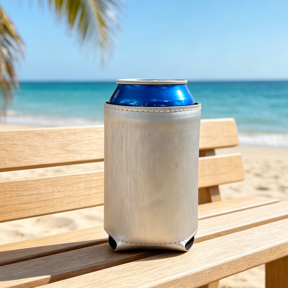 Laser Engravable PU Leather Can Sleeve Blank Beer Koozie 7 Colors Double Side DIY Custom Engraving Insulated Drink Holder