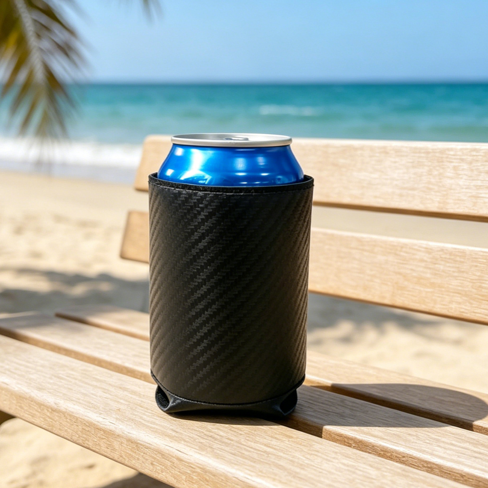 Laser Engravable PU Leather Can Sleeve Blank Beer Koozie 7 Colors Double Side DIY Custom Engraving Insulated Drink Holder