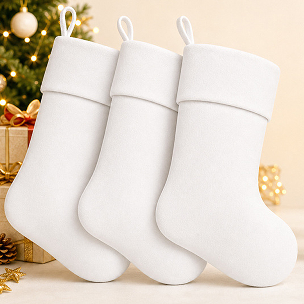 DIY Custom Sublimation Canvas Xmas Stocking Personal Design Heat Transfer Christmas Sock Ornament for Festival Gift Decor