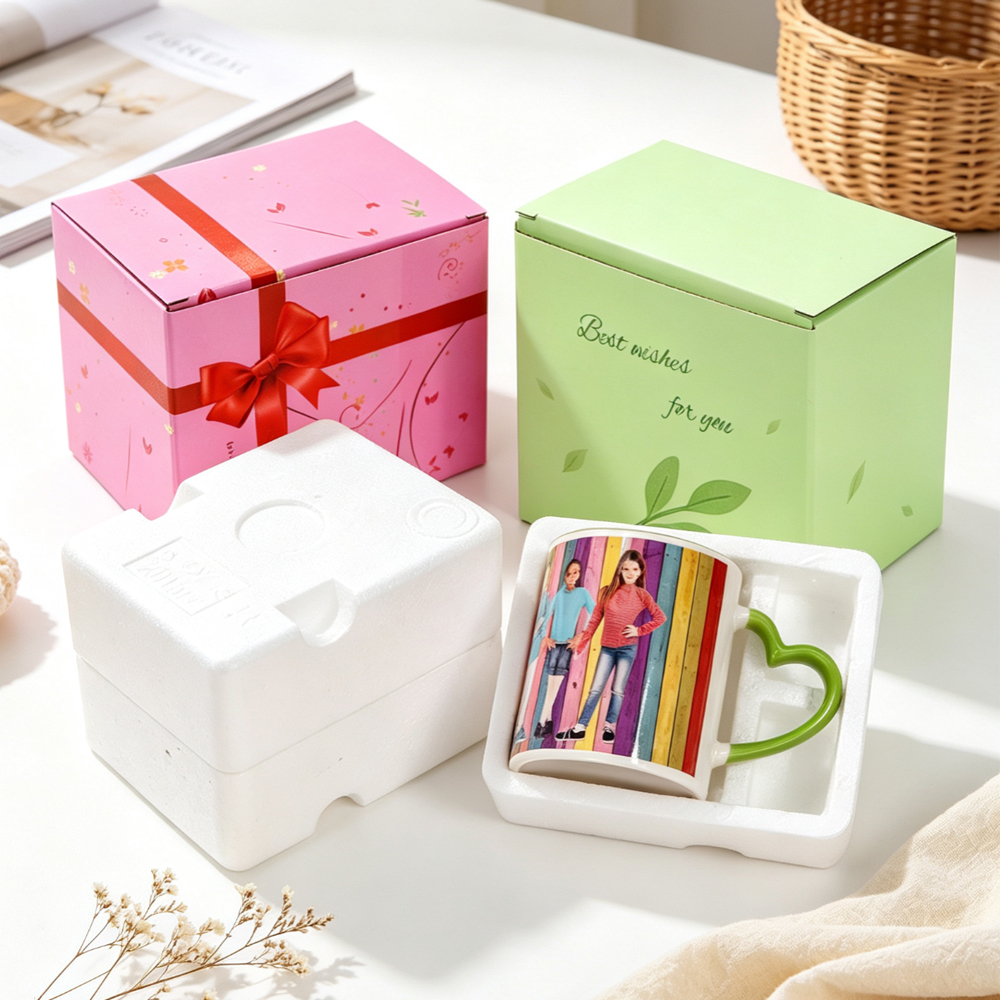 Mug Packaging Box for 11oz 15oz Standard Cup Cardboard Gift Box with Styrofoam Foam Insert Zero Wiggle Shockproof Shipping Safe