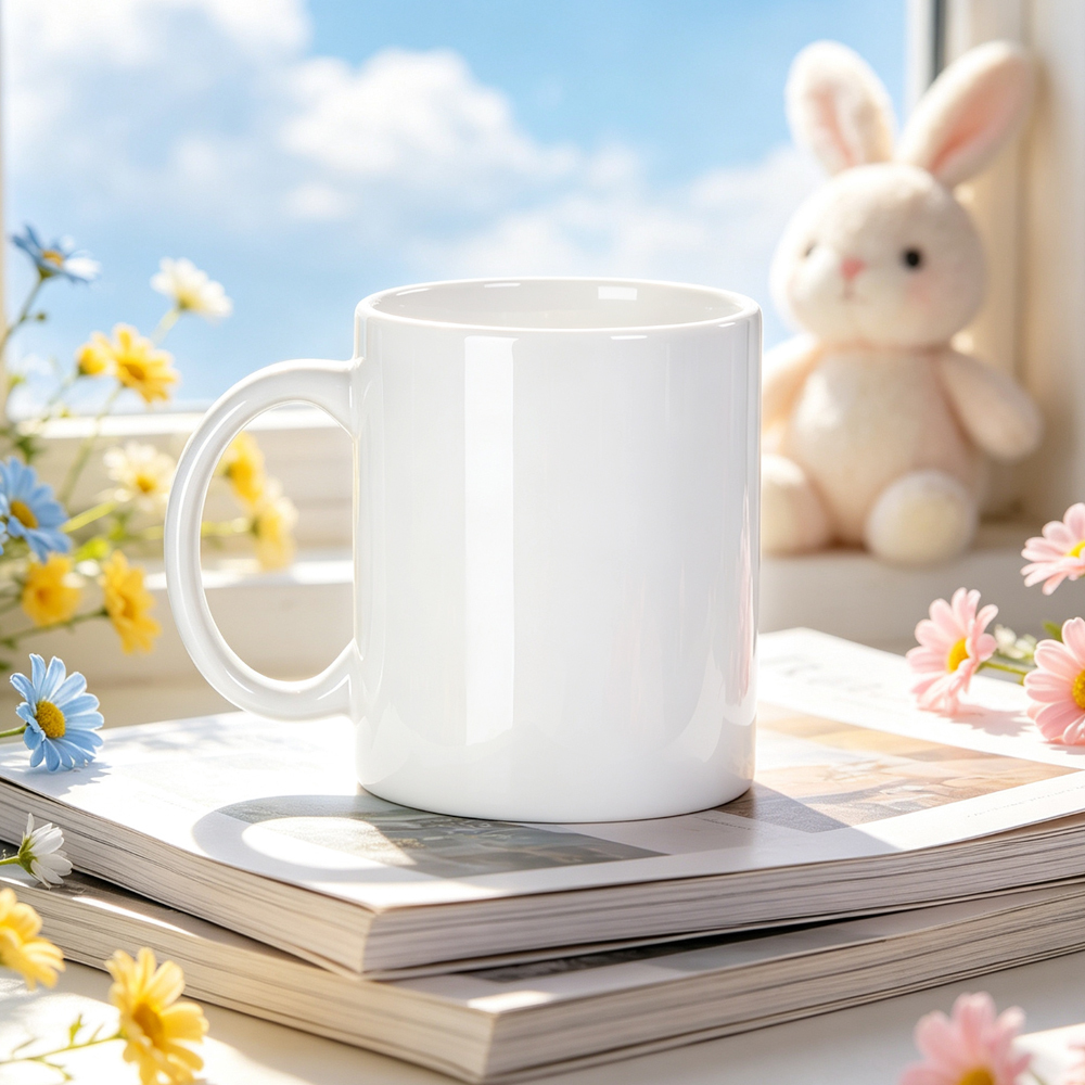 Sublimation White Ceramic Mug Blanks Collection 4 Shapes Love Heart Square Handle DIY Photo Printing Coffee Tea Cup