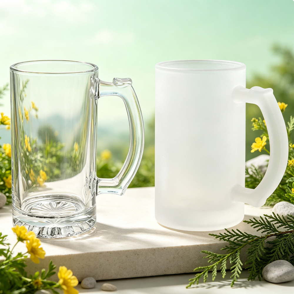 Wholesale Sublimation Blank Glass Cups Frosted Clear DIY Heat Transfer Tumbler with Bamboo Lid Straw for Personalized Drinkware Gift