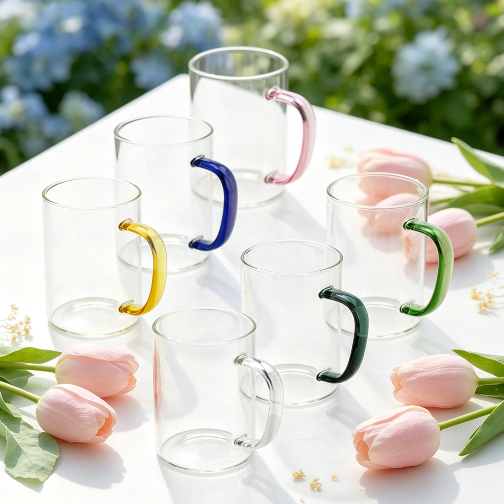 Wholesale Sublimation Blank Gradient Glass Cups Frosted Clear DIY Heat Transfer Tumbler with Bamboo Lid Straw for Custom Drinkware Gift