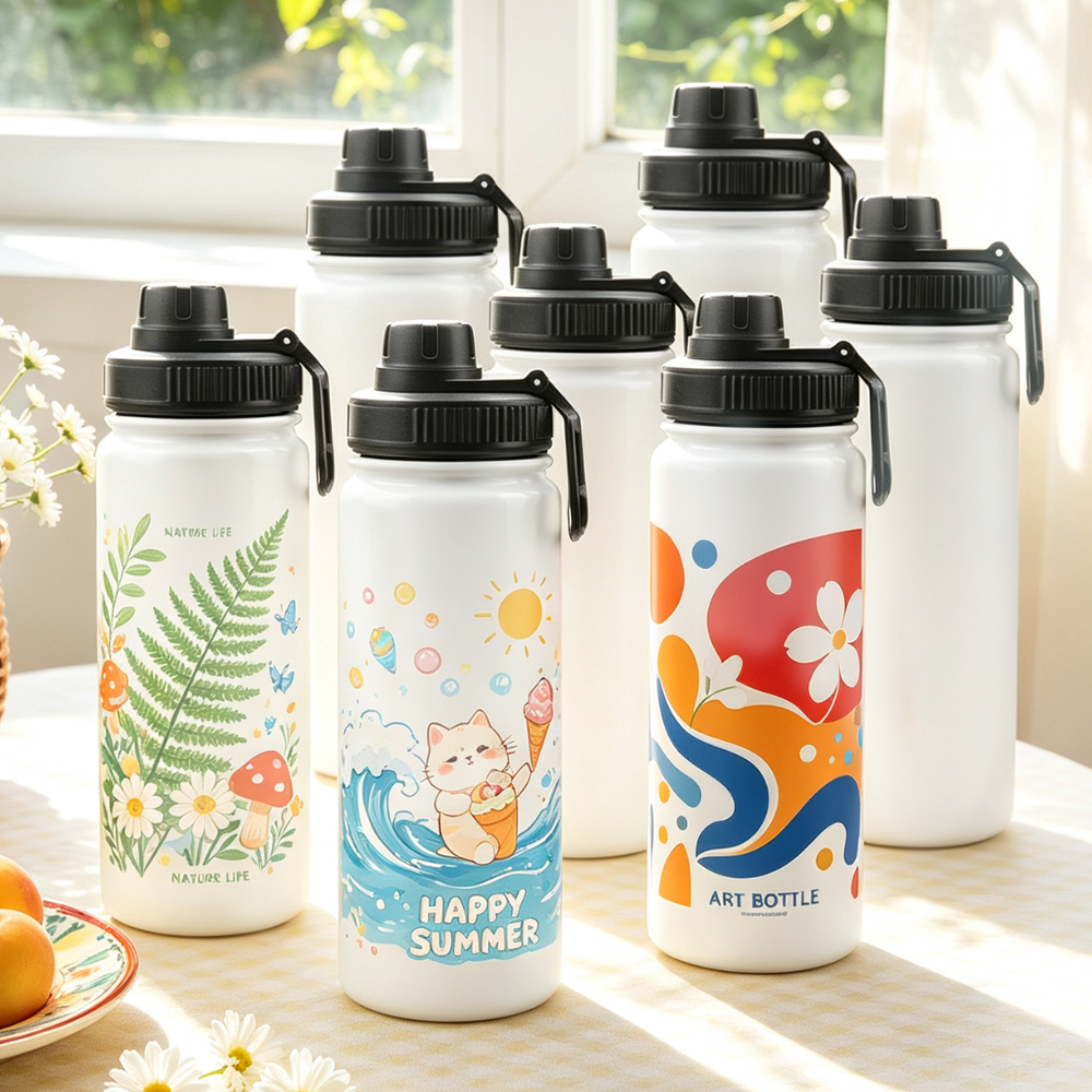 Wholesale Sublimation Stainless Steel Bottle Blanks DIY Custom Water Cups Vacuum Insulated Tumbler with Lid Straw for Gift Promo