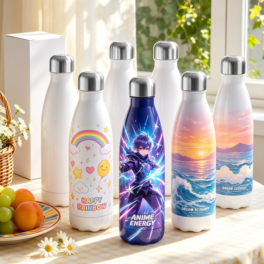 Wholesale Sublimation Stainless Steel Bottle Blanks DIY Custom Water Cups Vacuum Insulated Tumbler with Lid Straw for Gift Promo