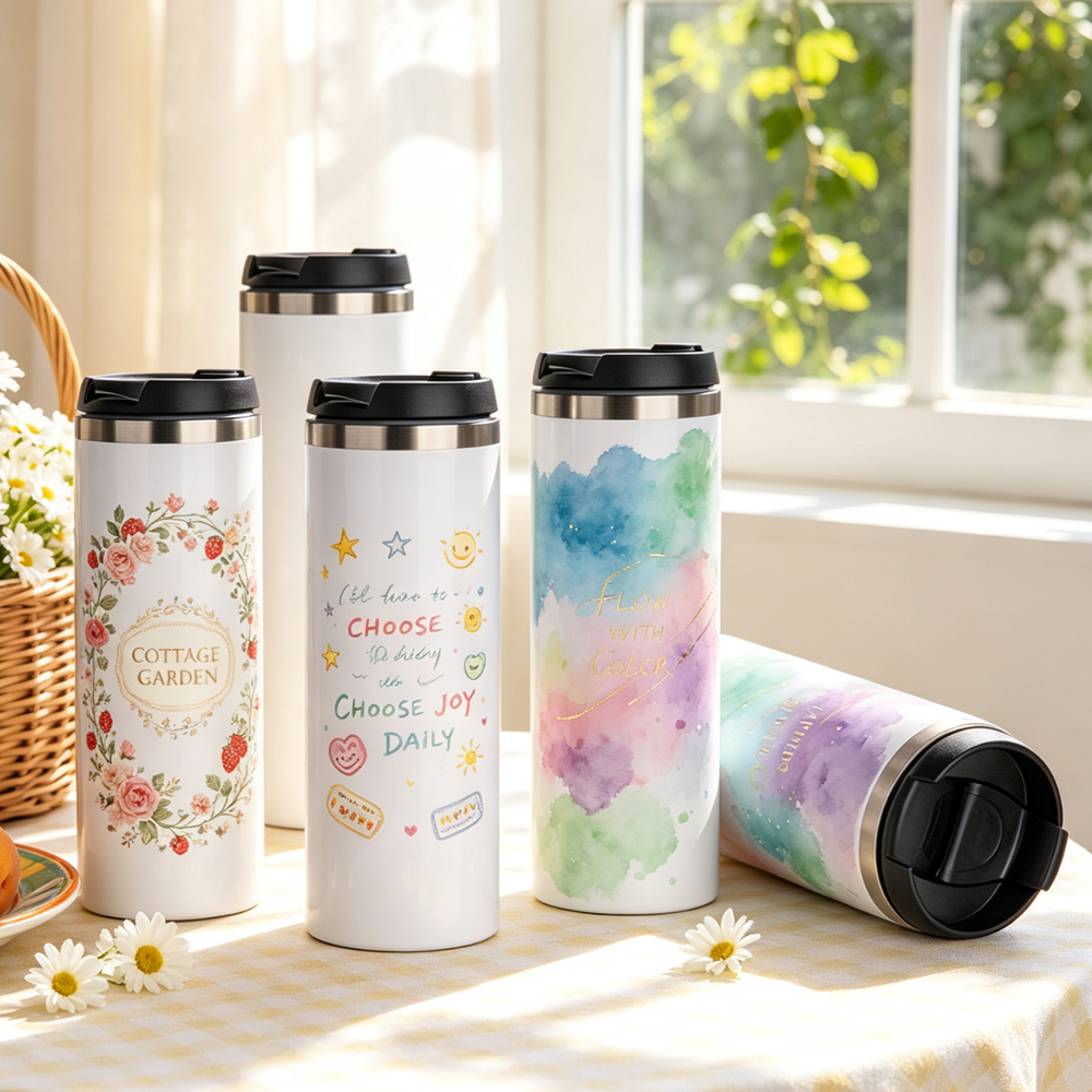 Wholesale Sublimation Stainless Steel Bottle Blanks DIY Custom Water Cups Vacuum Insulated Tumbler with Lid Straw for Gift Promo