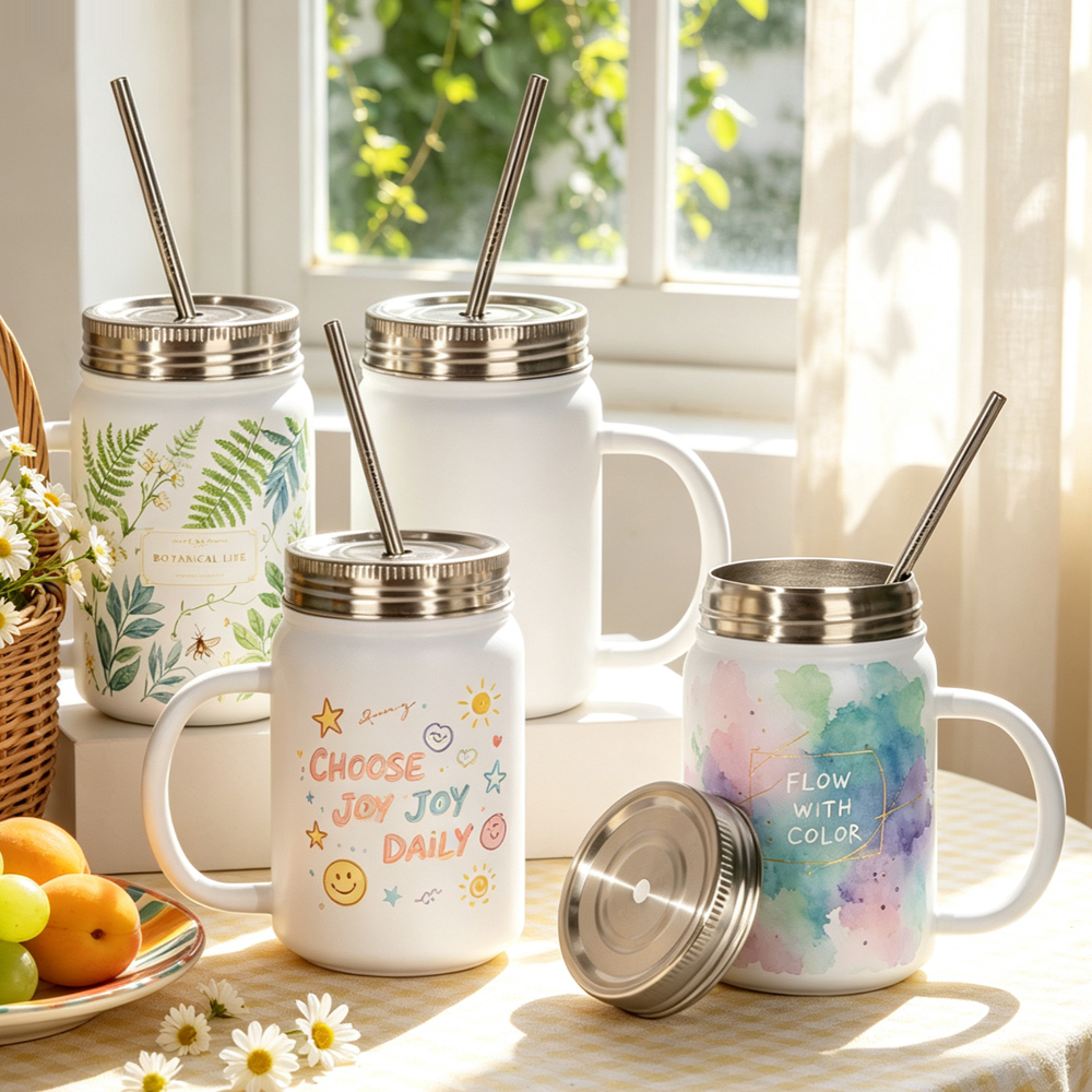 Wholesale Sublimation Stainless Steel Bottle Blanks DIY Custom Water Cups Vacuum Insulated Tumbler with Lid Straw for Gift Promo