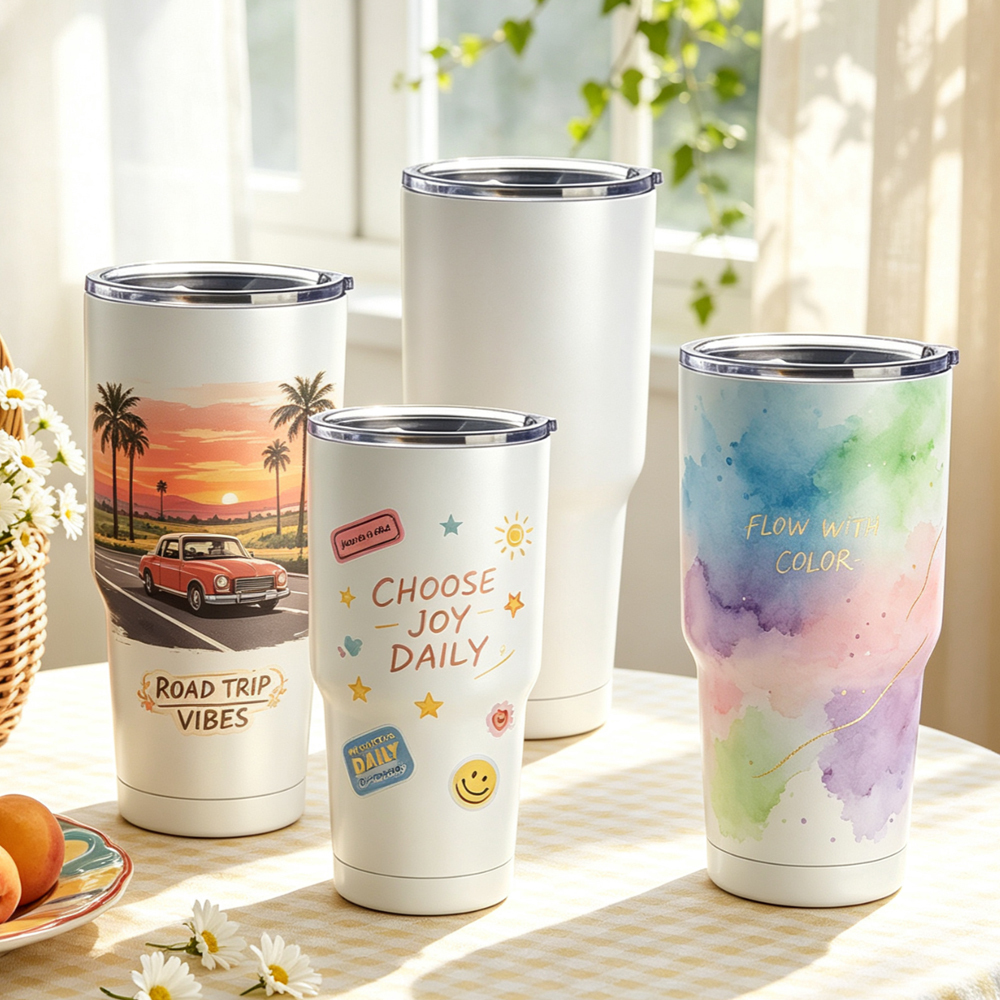 Wholesale Sublimation Stainless Steel Bottle Blanks DIY Custom Water Cups Vacuum Insulated Tumbler with Lid Straw for Gift Promo