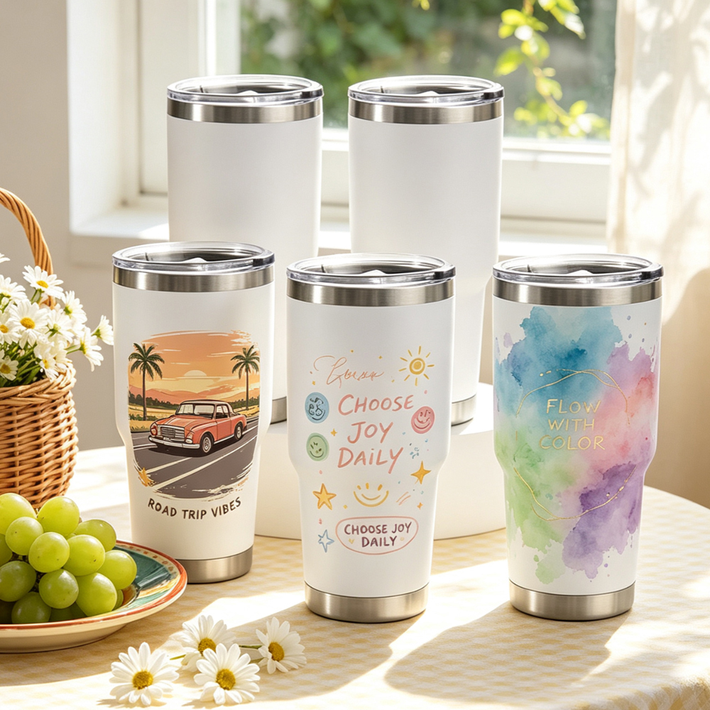 Wholesale Sublimation Stainless Steel Bottle Blanks DIY Custom Water Cups Vacuum Insulated Tumbler with Lid Straw for Gift Promo