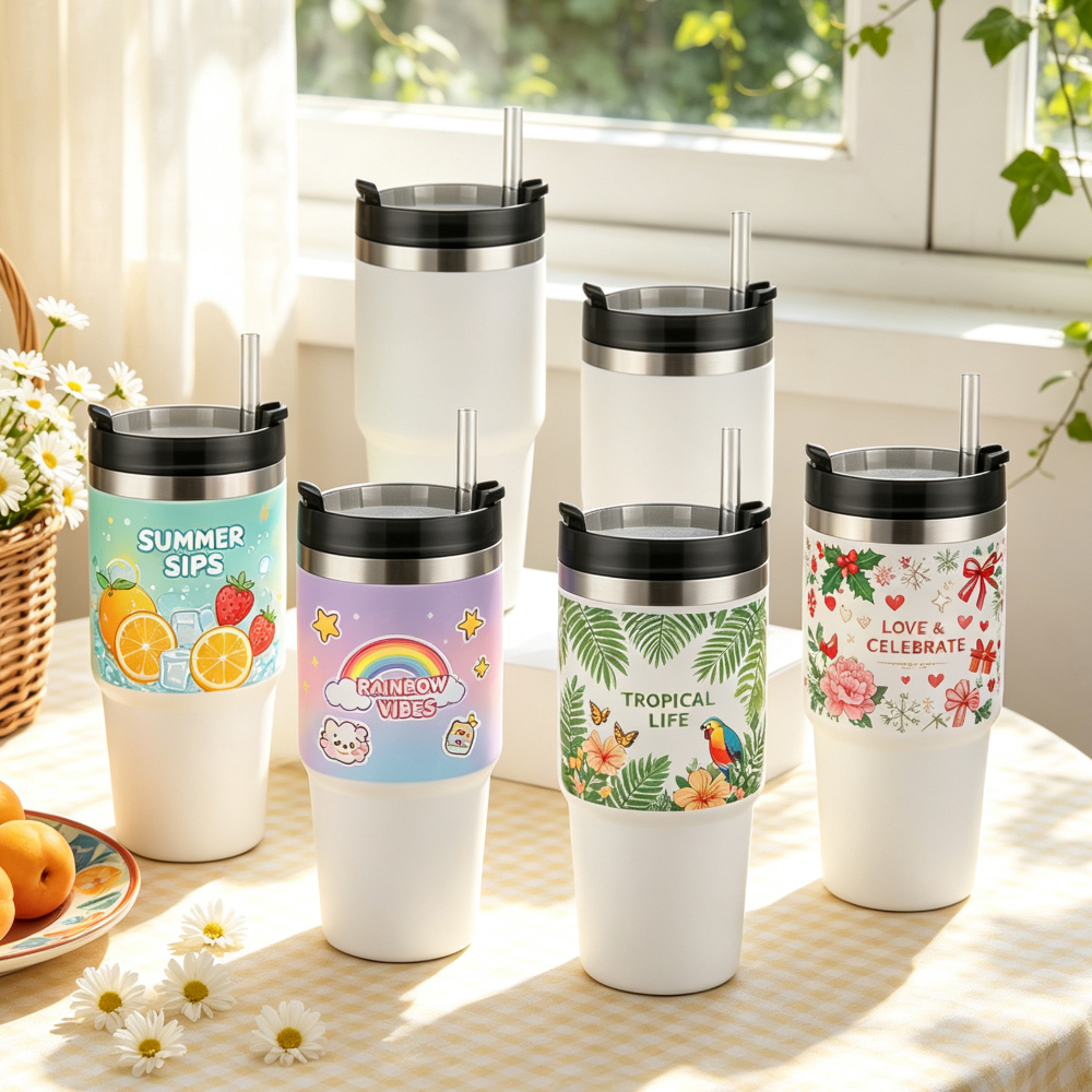 Wholesale Sublimation Stainless Steel Bottle Blanks DIY Custom Water Cups Vacuum Insulated Tumbler with Lid Straw for Gift Promo