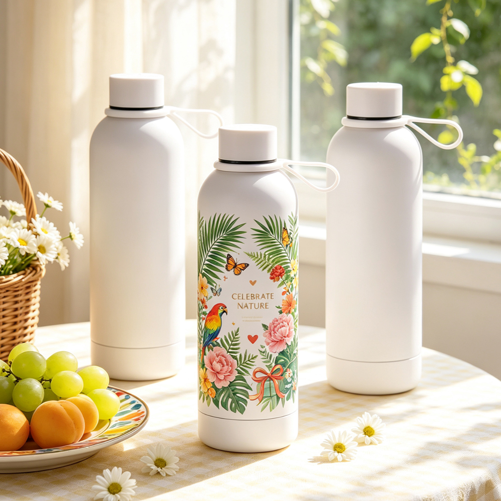 Wholesale Sublimation Stainless Steel Bottle Blanks DIY Custom Water Cups Vacuum Insulated Tumbler with Lid Straw for Gift Promo