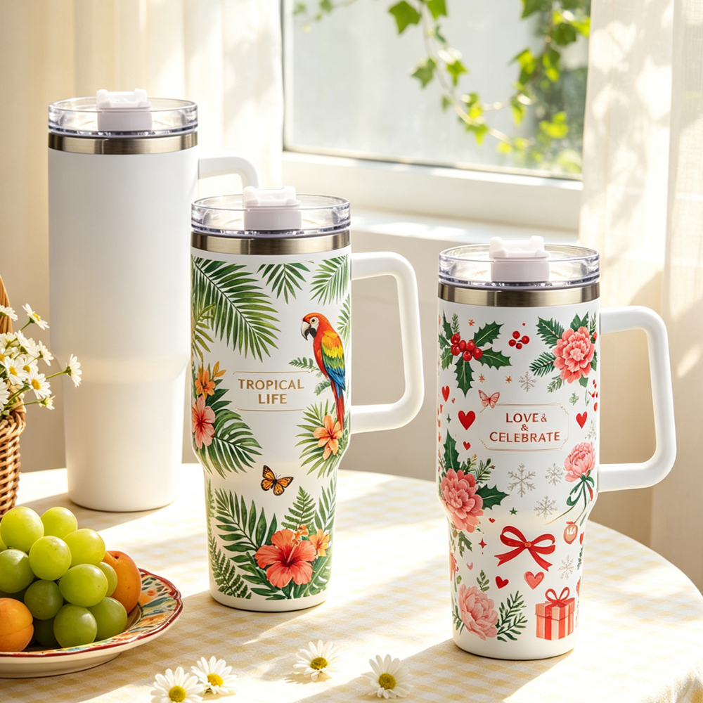 Wholesale Sublimation Stainless Steel Bottle Blanks DIY Custom Water Cups Vacuum Insulated Tumbler with Lid Straw for Gift Promo