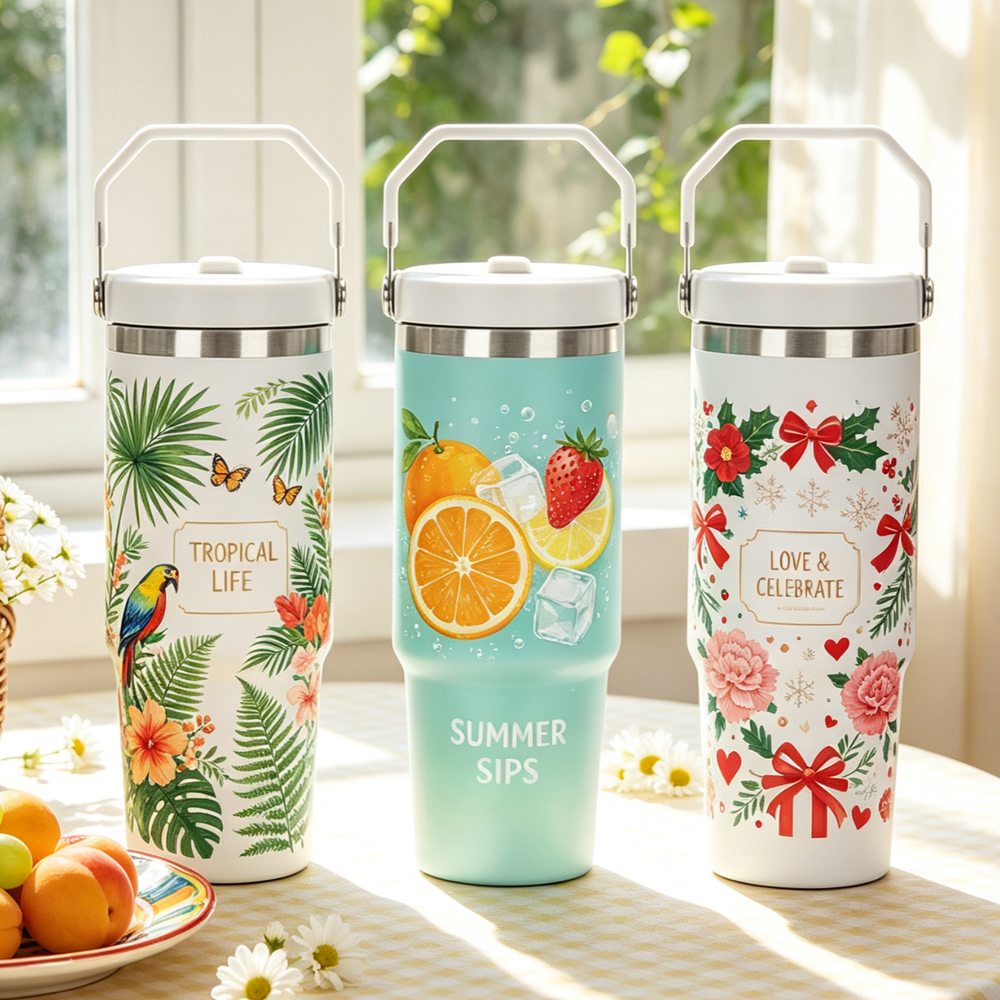 Wholesale Sublimation Stainless Steel Bottle Blanks DIY Custom Water Cups Vacuum Insulated Tumbler with Lid Straw for Gift Promo