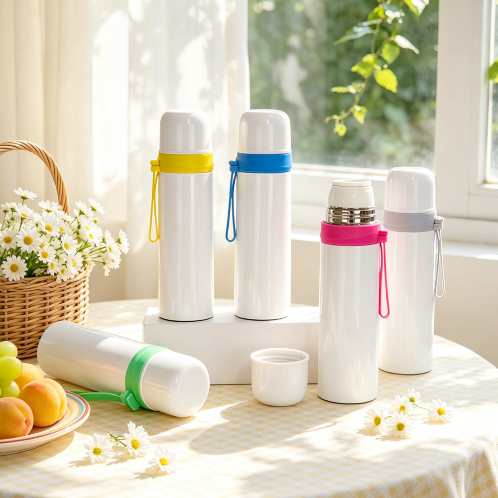 Wholesale Sublimation Stainless Steel Bottle Blanks DIY Custom Water Cups Vacuum Insulated Tumbler with Lid Straw for Gift Promo