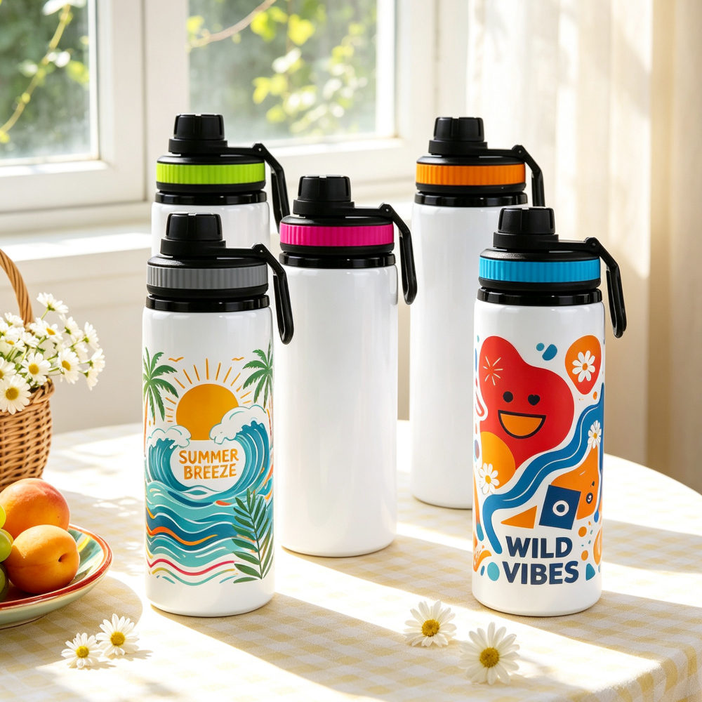 Wholesale Sublimation Stainless Steel Bottle Blanks DIY Custom Water Cups Vacuum Insulated Tumbler with Lid Straw for Gift Promo