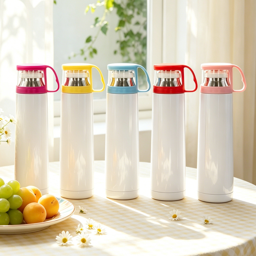Wholesale Sublimation Stainless Steel Bottle Blanks DIY Custom Water Cups Vacuum Insulated Tumbler with Lid Straw for Gift Promo
