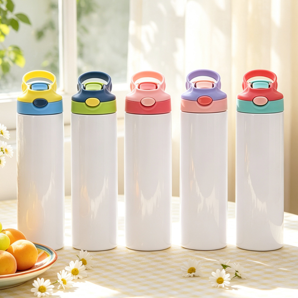 Wholesale Sublimation Stainless Steel Bottle Blanks DIY Custom Water Cups Vacuum Insulated Tumbler with Lid Straw for Gift Promo
