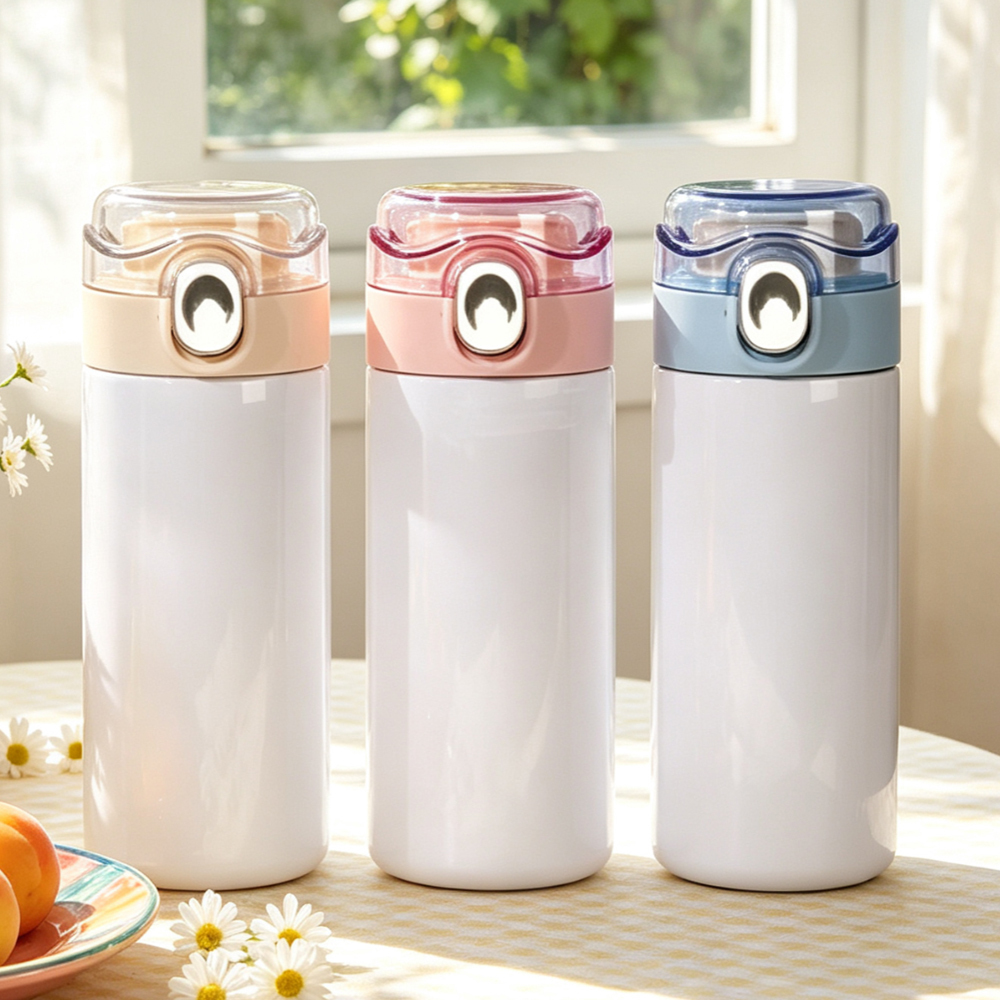 Wholesale Sublimation Stainless Steel Bottle Blanks DIY Custom Water Cups Vacuum Insulated Tumbler with Lid Straw for Gift Promo