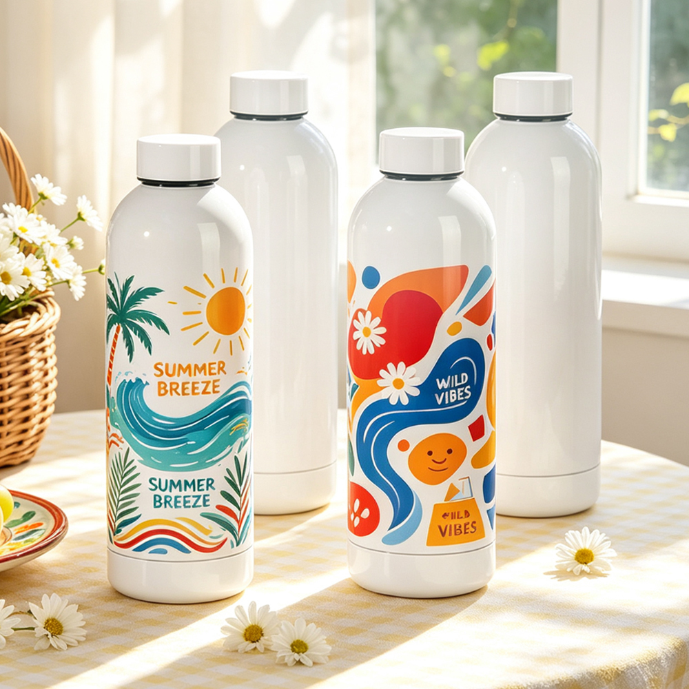 Wholesale Sublimation Stainless Steel Bottle Blanks DIY Custom Water Cups Vacuum Insulated Tumbler with Lid Straw for Gift Promo
