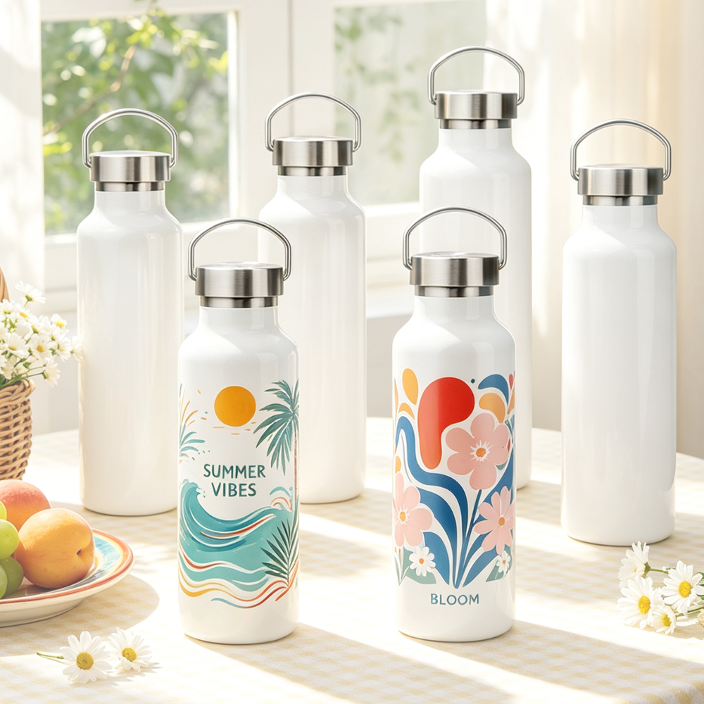Wholesale Sublimation Stainless Steel Bottle Blanks DIY Custom Water Cups Vacuum Insulated Tumbler with Lid Straw for Gift Promo
