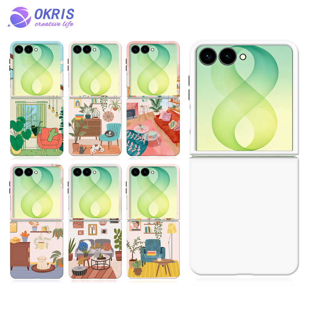 Wholesale 3D 2in1 Coated Sublimation Phone Case Magnetic Double Layer Cover for Samsung Z Flip 5/6/7/8DIY Heat Transfer Blank