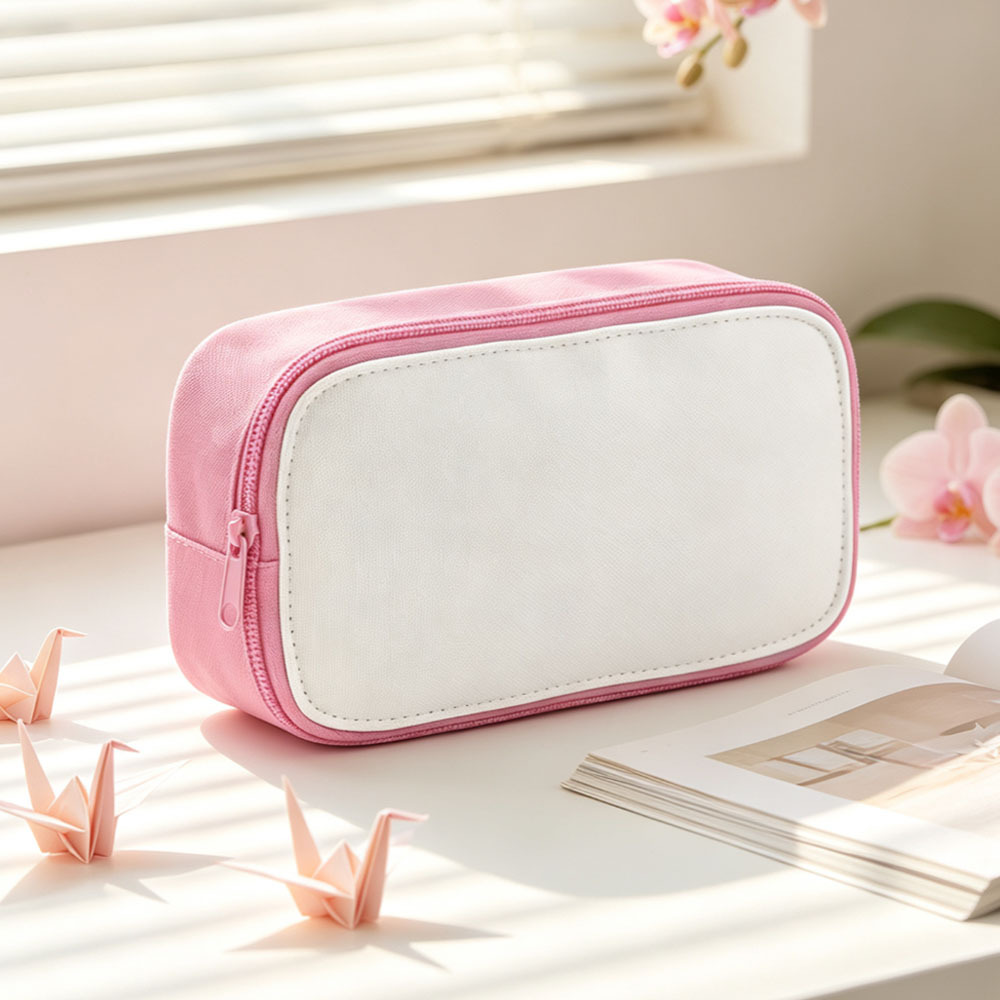 Wholesale DIY Sublimation Pencil Case Blanks 600D Polyester Removable Panel Multi-Purpose Storage Pouch for Heat Transfer Gift Promo