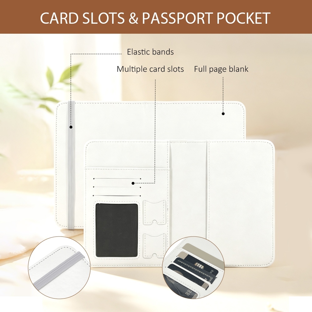 Sublimation PU Leather Passport Cover Blanks DIY Custom Heat Transfer Travel Wallet Credit Card Holder 4 Colors 10.9x15cm