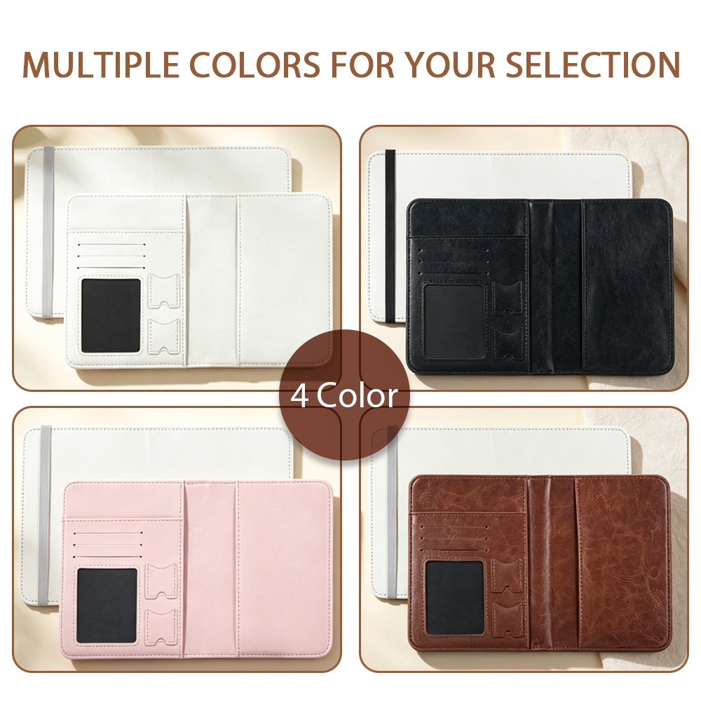 Sublimation PU Leather Passport Cover Blanks DIY Custom Heat Transfer Travel Wallet Credit Card Holder 4 Colors 10.9x15cm