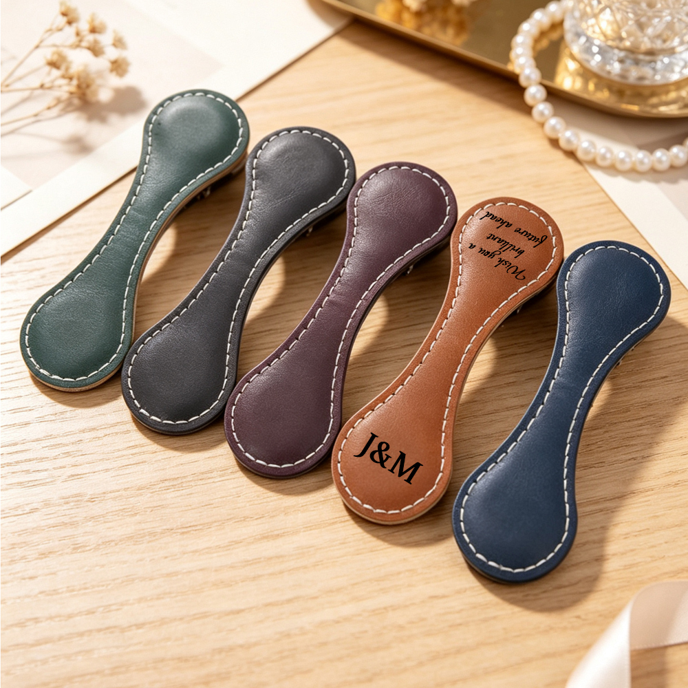 Custom Laser Engraving Magnetic Bookmark Blanks PU Leather DIY Personalized Book Clip 2 Styles Strong Magnet Reading Gift