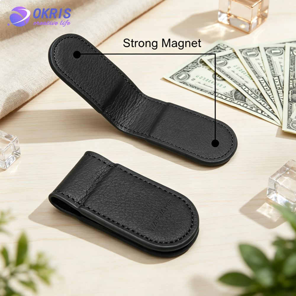 DIY Laser Engraving Money Clip Blanks PU Leather Magnetic Cash Holder Custom Wallet Clip 4 Colors 15.1x4.2cm Business Gift
