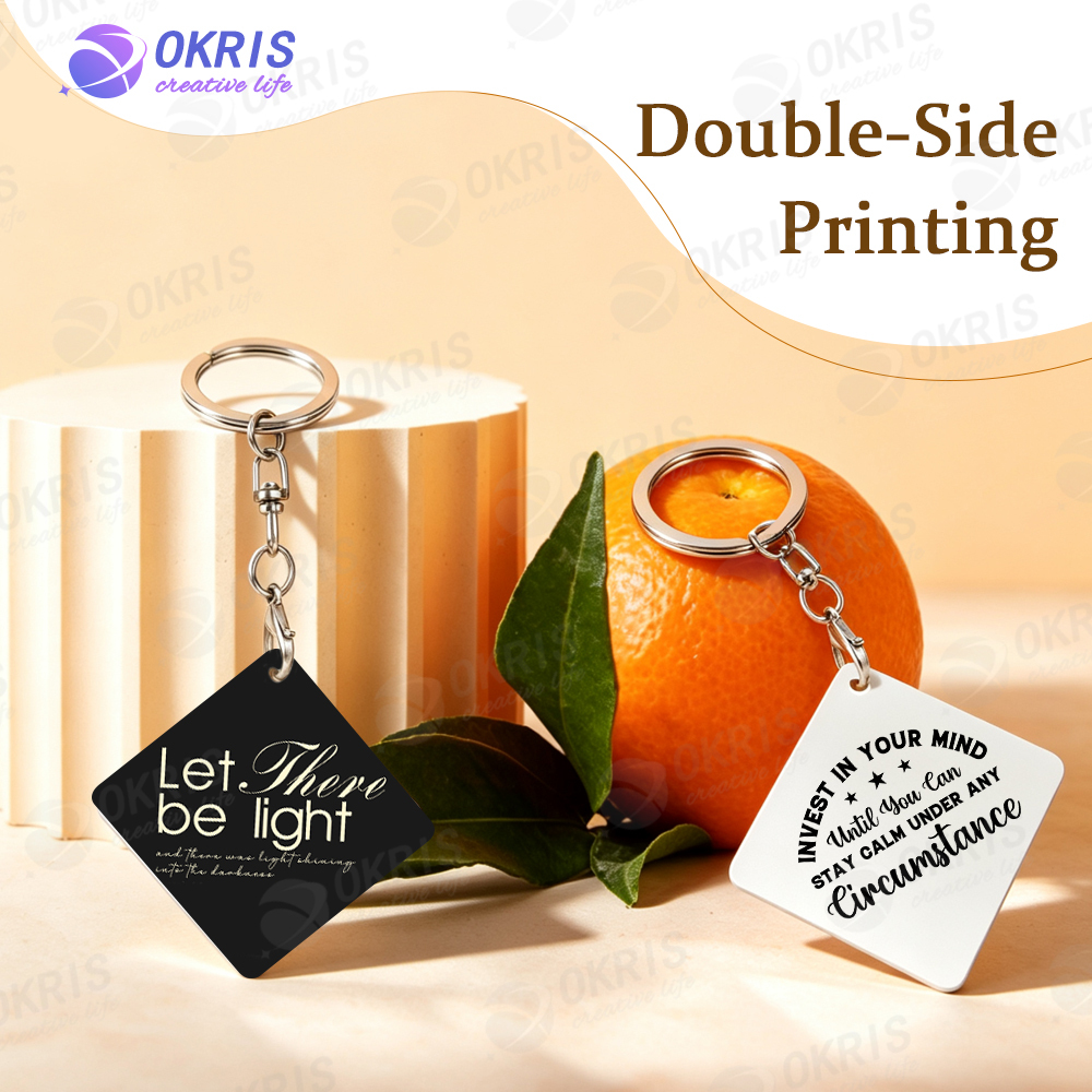 Sublimation Aluminum Keychain Custom Heat Transfer Printing for Logos, Artwork, or Text | Ready for Sublimation | Bulk Orders Available