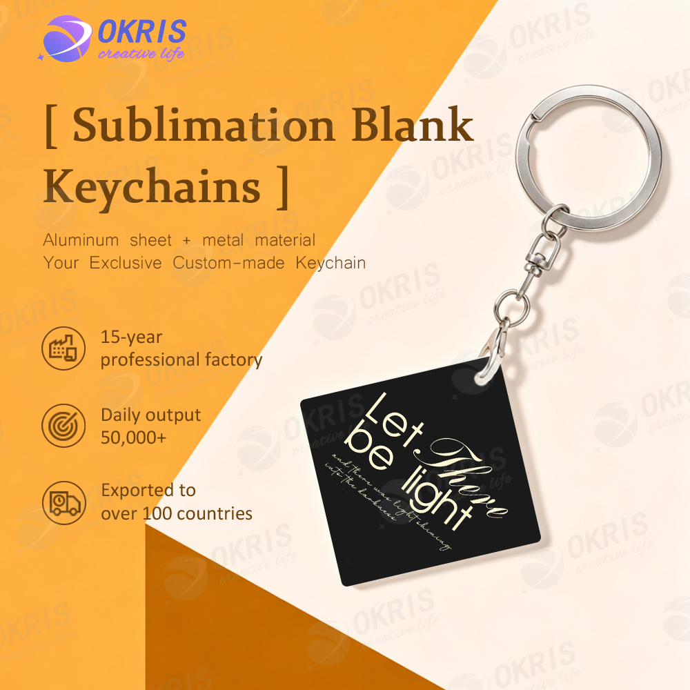 Sublimation Aluminum Keychain Custom Heat Transfer Printing for Logos, Artwork, or Text | Ready for Sublimation | Bulk Orders Available
