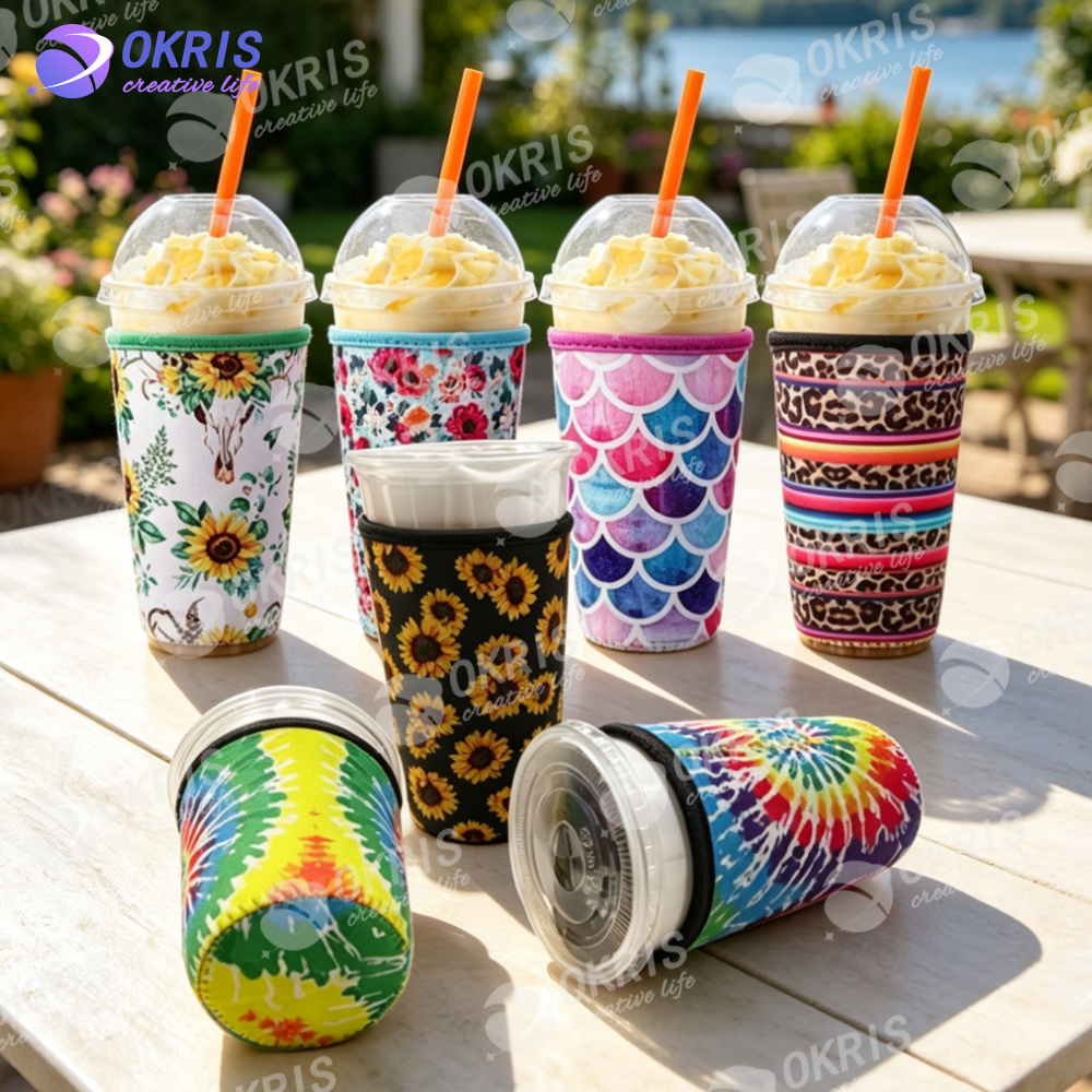 Bulk Sublimation Cup Sleeve Blanks - Neoprene DIY Custom Cold Cup Covers 16oz 24oz 32oz Washable Reusable Cup Holder