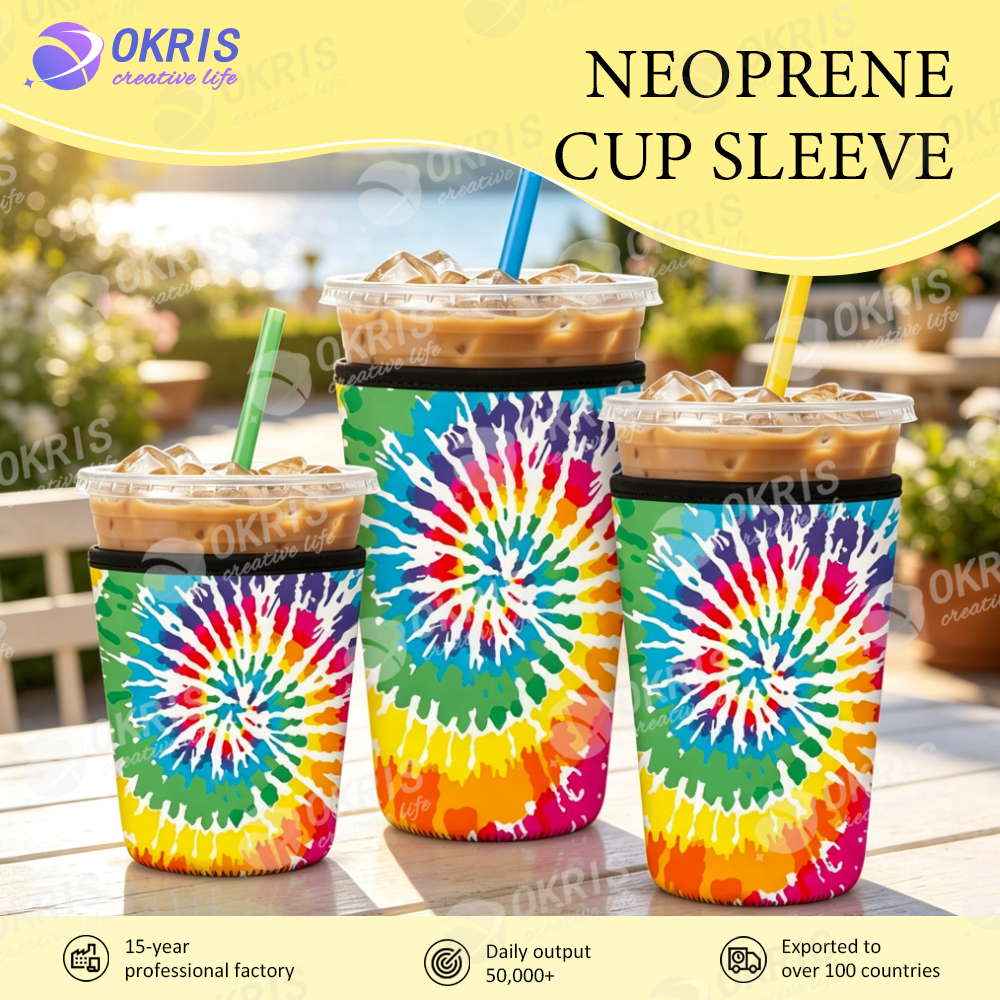 Bulk Sublimation Cup Sleeve Blanks - Neoprene DIY Custom Cold Cup Covers 16oz 24oz 32oz Washable Reusable MOQ 100pcs