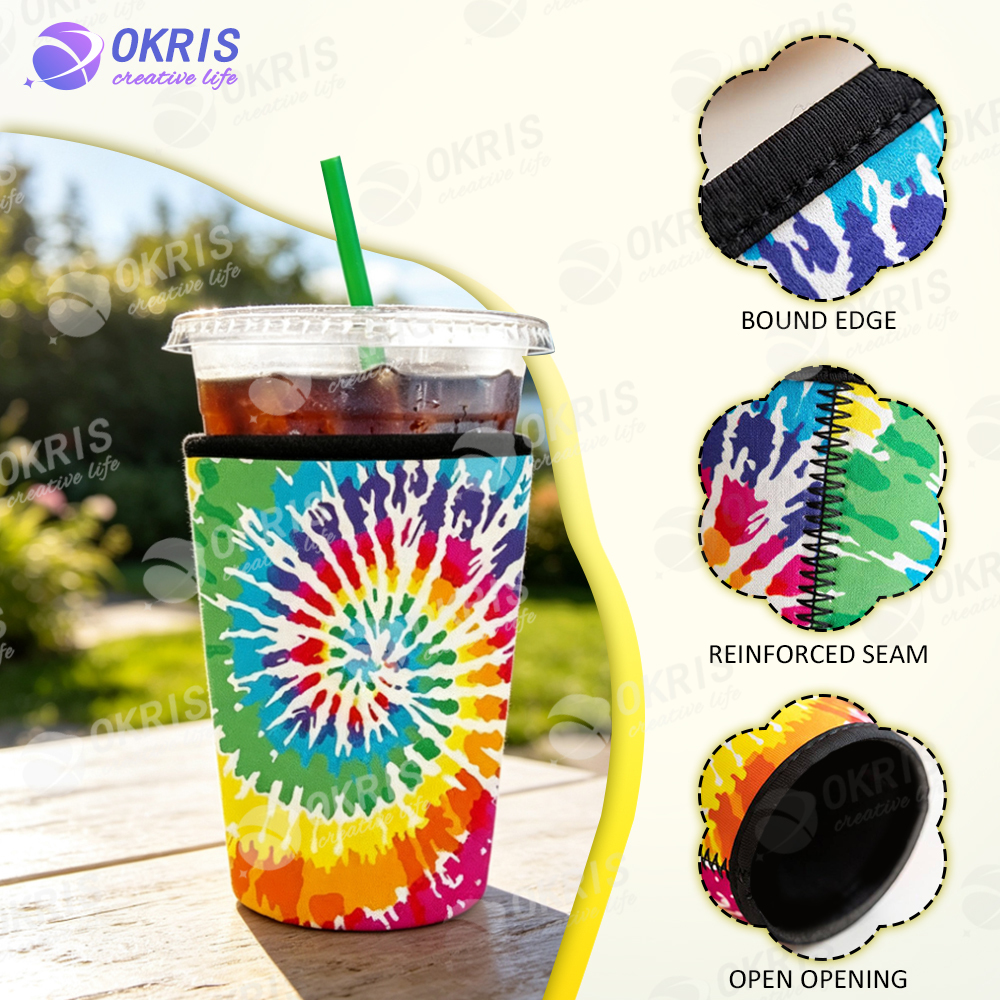 Bulk Sublimation Cup Sleeve Blanks - Neoprene DIY Custom Cold Cup Covers 16oz 24oz 32oz Washable Reusable Cup Holder