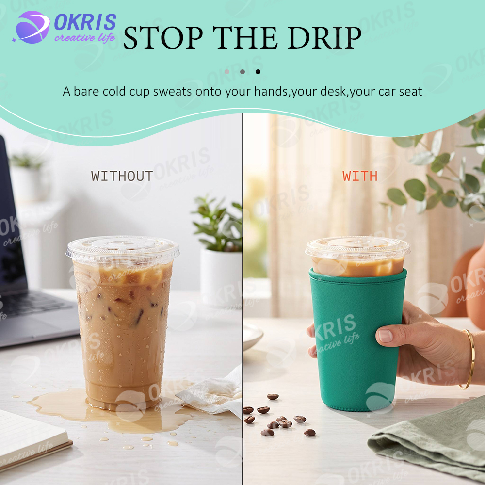 Bulk Sublimation Cup Sleeve Blanks - Neoprene DIY Custom Cold Cup Covers 16oz 24oz 32oz Washable Reusable Cup Holder