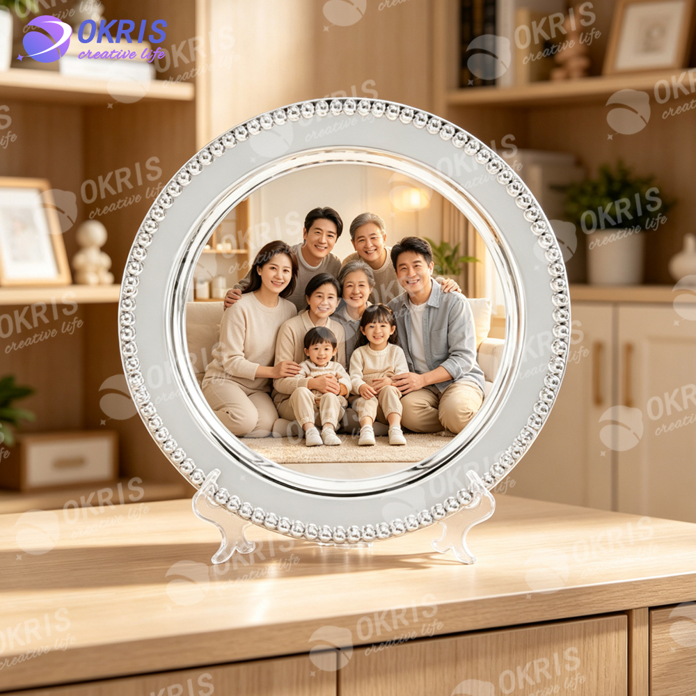 Sublimation Wedding Fruit Tray Metal Decorative Serving Plate Gold Silver 2 Sizes DIY Photo Logo Custom
