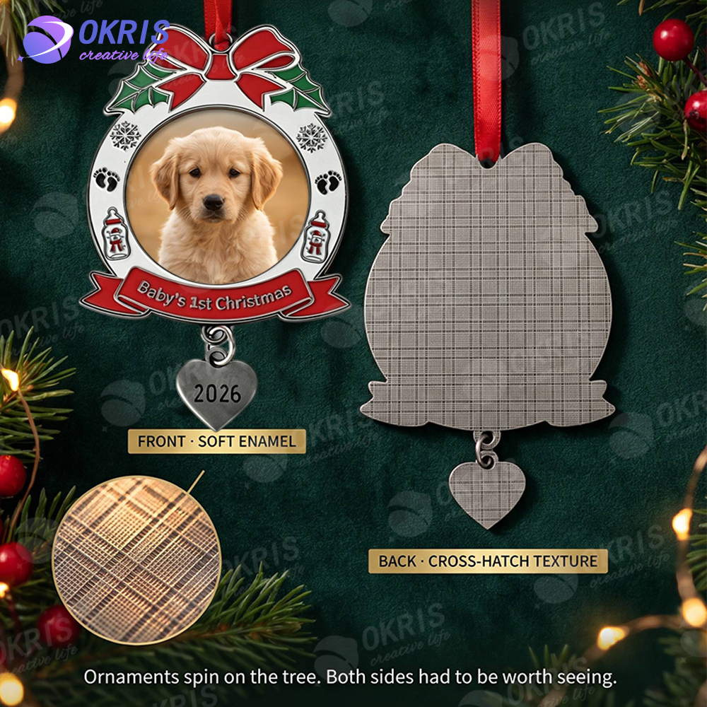 Sublimation 2026 Christmas Ornaments 4 Shape Blank Single Sided Aluminum Printing Xmas Pendant with Red String DIY Tree Hanging Decoration