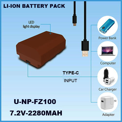 Li-ion Battery Pack NP-FZ100 Compatible SONY SLR Camera A7R A9 A7