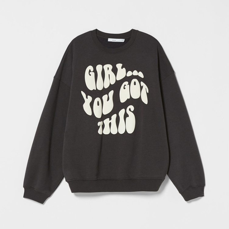 oversized foam print sweatshirt